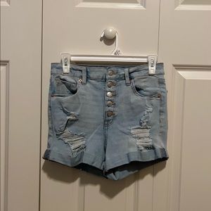AERO Super High Rise Midi Jean Shorts